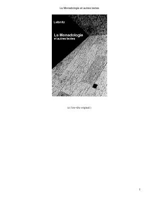 Couverture de Leibniz - La monadologie et autres textes